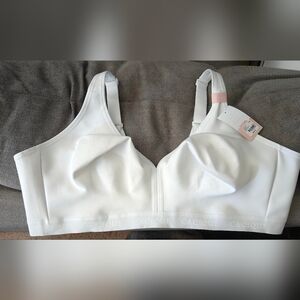 Lane Bryant Cacique Cotton Unlined No-Wire Bra White 50D